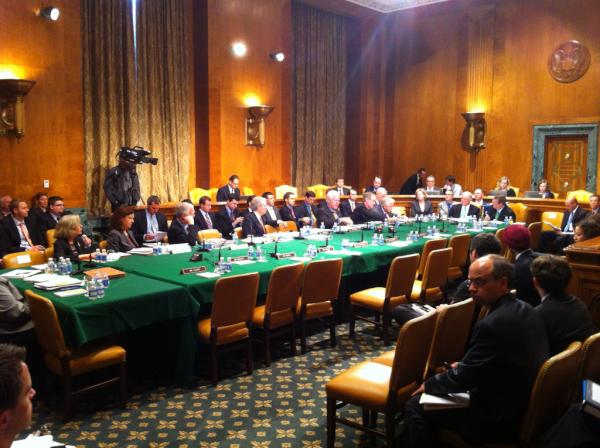 Empty Chairs for No Show Democratic Party Senators at 18 April 2012 Budget Markup Meeting