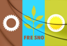 60778788 - 3d flag of fresno city (california), usa. 3d illustration.