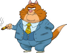 35293683 - fat cat boss on a white background vector illustration
