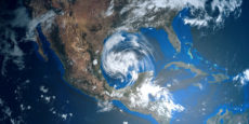 84917998 - extremely detailed and realistic high resolution 3d illustration of a hurricane approaching texas. shot from space. elements of this image are furnished by nasa.