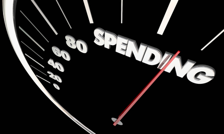 83911106 - spending costs budget speedometer measure results 3d illustration